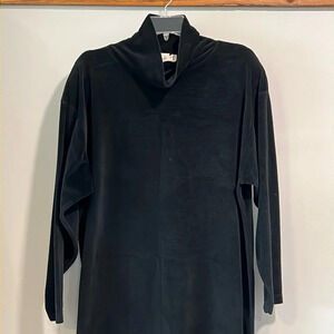 Vintage - ZACK, black heavy cotton, cowl neck, dress, m